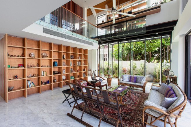 Siglap Plain by Aamer Architects, Singapore contemporary architecture, concrete and wood architecture in Singapore, naturally ventilated homes in Singapore