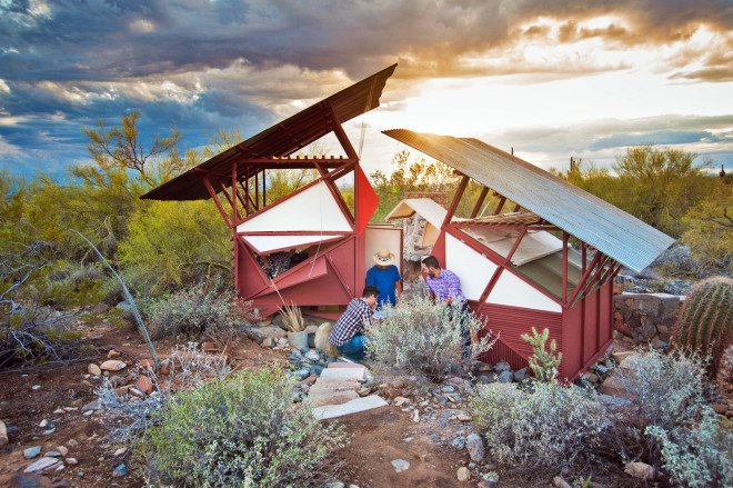 Taliesin – Frank Lloyd Wright School of Architecture, Little Shelters, Taliesin West, temporary shelter in the Sonoran Desert, Arizona shelter, shelter built from local materials