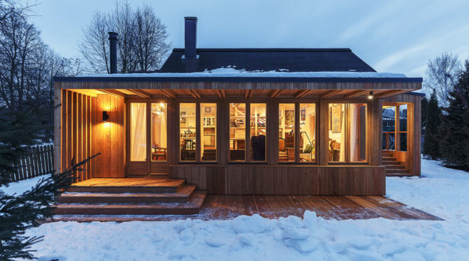 Tarusa renovated house, PROJECT905, cottage renovation, wooden structure, wooden architecture, green renovation, Russia, bay windows, veranda, wooden frame