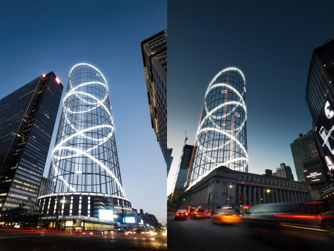 The Halo by Brooklyn Capital Partners, Penn Station amusement park, Penn Station the Halo, The Halo free fall tower, free fall ride in New York,