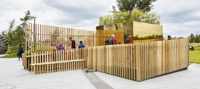 pH+ Architects, Milkshake Tree, London public art, xylophone installation London, kids playground in London, pop-up installation at LCCCP, London Center for Children with Cerebral Palsy (LCCCP)