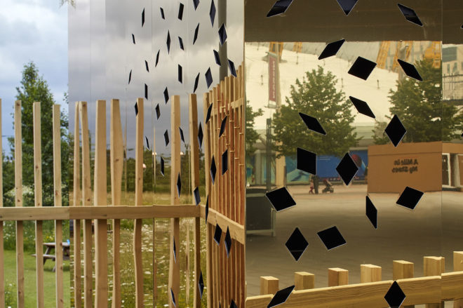pH+ Architects, Milkshake Tree, temporary installation, London, pop-up space, green installation, London Center for Children with Cerebral Palsy (LCCCP), green design, rooftop garden, treehouse, timber