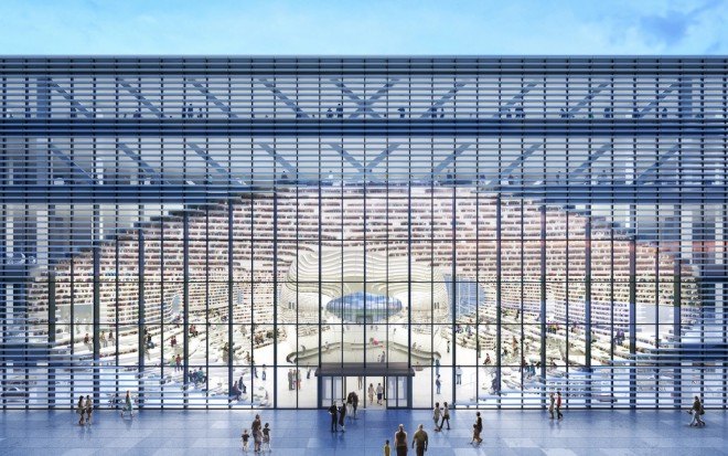 Tianjin Binhai Library, Tianjin Binhai Library by MVRDV, MVRDV library ,Tianjin projects MVRDV, Binhai Cultural Center