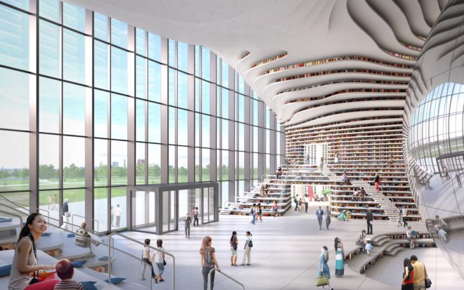 Tianjin Binhai Library, Tianjin Binhai Library by MVRDV, MVRDV library ,Tianjin projects MVRDV, Binhai Cultural Center