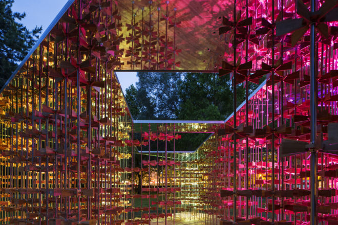 triumph pavilion, museum gardens, london, london festival of architecture, bamboo, design competition, temporary exhibitions, english design, european design