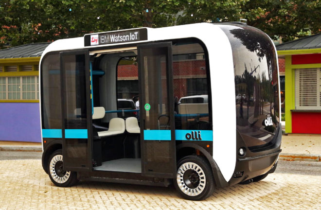 Local Motors, Olli bus, Olli self driving bus, Olli 3D printed bus, Olli Local Motors, Olli Watson, Olli Local Motors IBM, self driving cars, self driving vehicles, autonomous vehicles, self driving bus Olli, 3D printing, transportation innovation, sustainable transportation, artificial intelligent, advanced sensor technology