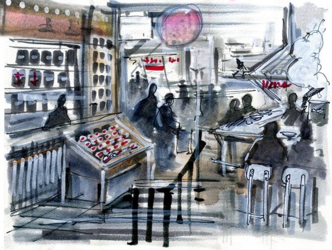 anthony bourdain, bourdain market, food market, pier 57, superpier, manhattan, urban design, international food market nyc, bourdain food market delay, google's pier 57 office, green space nyc, sustainable design