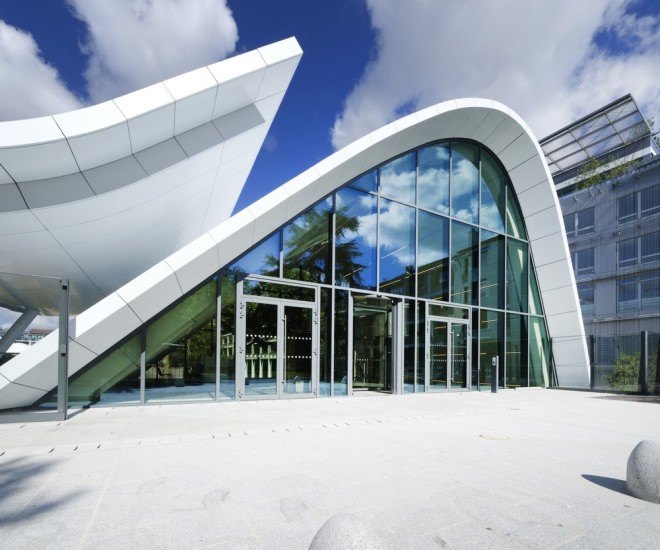 Arte Charpentier Architectes, vaulted arch roof, Evergreen Campus, Paris, innovative roof, metallic roof, Crédit Agricole, Montrouge