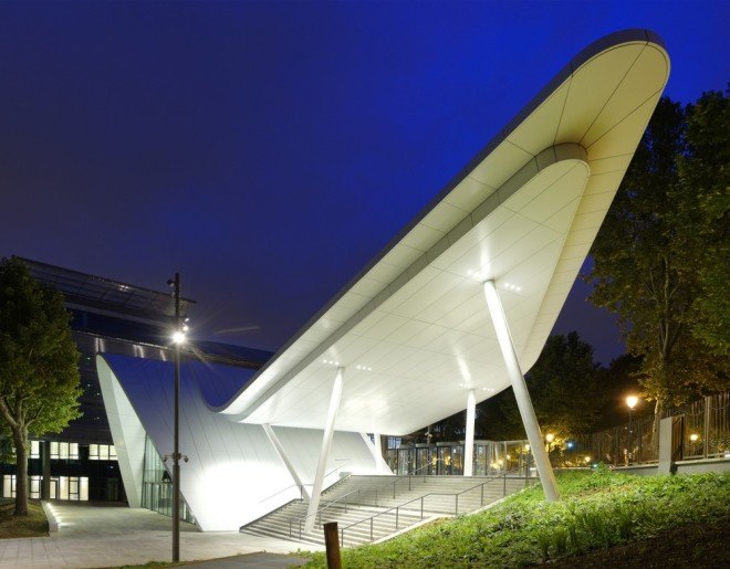 Arte Charpentier Architectes, vaulted arch roof, Evergreen Campus, Paris, innovative roof, metallic roof, Crédit Agricole, Montrouge