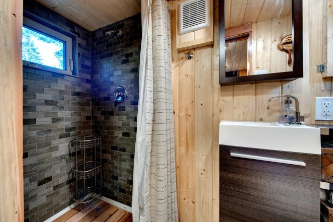 Basecamp, Backcountry Tiny Homes, Luke Orlando, Tina Orlando, tiny home, tiny homes, tiny house, tiny houses, wood, design, architecture, outdoors, deck, mountain climbing, tiny house deck, tiny home deck, tiny house design, tiny home design