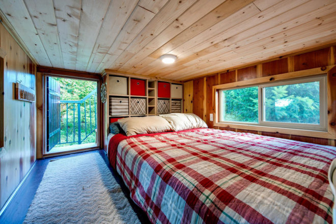 Basecamp, Backcountry Tiny Homes, Luke Orlando, Tina Orlando, tiny home, tiny homes, tiny house, tiny houses, wood, design, architecture, outdoors, deck, mountain climbing, tiny house deck, tiny home deck, tiny house design, tiny home design
