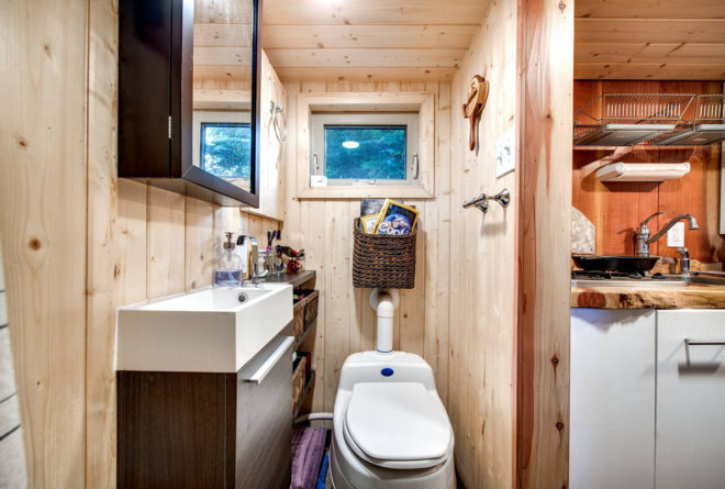 Basecamp, Backcountry Tiny Homes, Luke Orlando, Tina Orlando, tiny home, tiny homes, tiny house, tiny houses, wood, design, architecture, outdoors, deck, mountain climbing, tiny house deck, tiny home deck, tiny house design, tiny home design