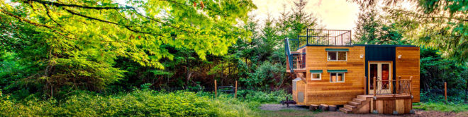 Basecamp, Backcountry Tiny Homes, Luke Orlando, Tina Orlando, tiny home, tiny homes, tiny house, tiny houses, wood, design, architecture, outdoors, deck, mountain climbing, tiny house deck, tiny home deck, tiny house design, tiny home design