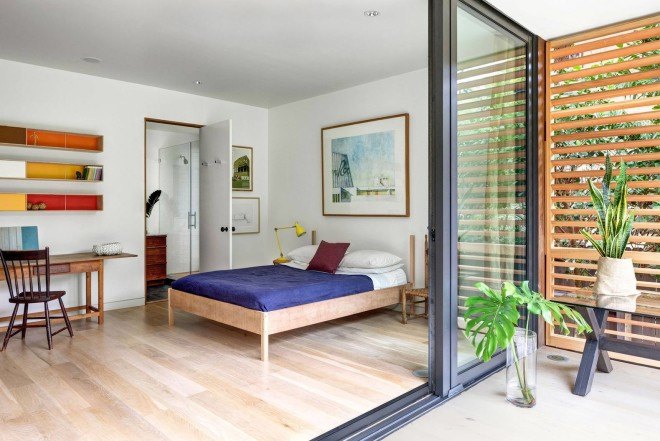 Brillhart Architecture, Breezy Miami home, Brillhart Residence, wooden shutters, crossed ventilation, open plan living, Dog Trot, American Glass Pavilion typology, Tropical Modernism