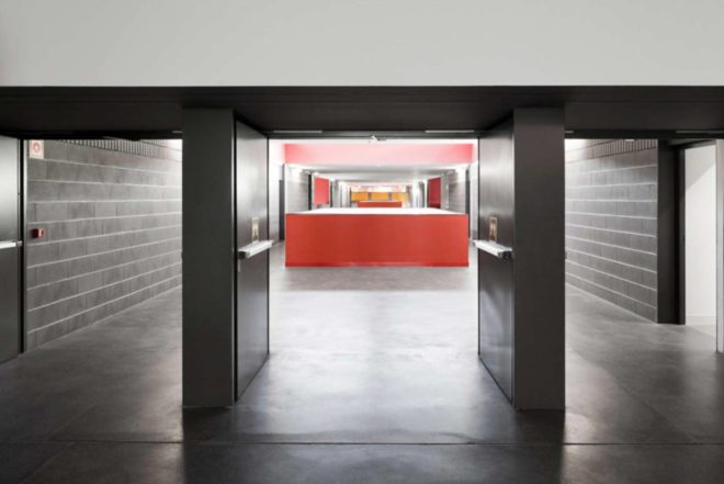 CVDB Arquitectos, Braamcamp Freire Secondary School, school renovation, Portugal, Modernization of Secondary Schools Programme, Pontinha, prefab concrete, splash of color