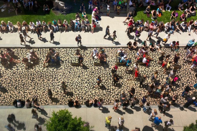 DANCE FLOOR by Jean Verville, Montreal Museum of Fine Arts summer 2016, Montreal Museum of Fine Arts urban installation, Montreal Museum of Fine Arts dance floor, Montreal urban installation