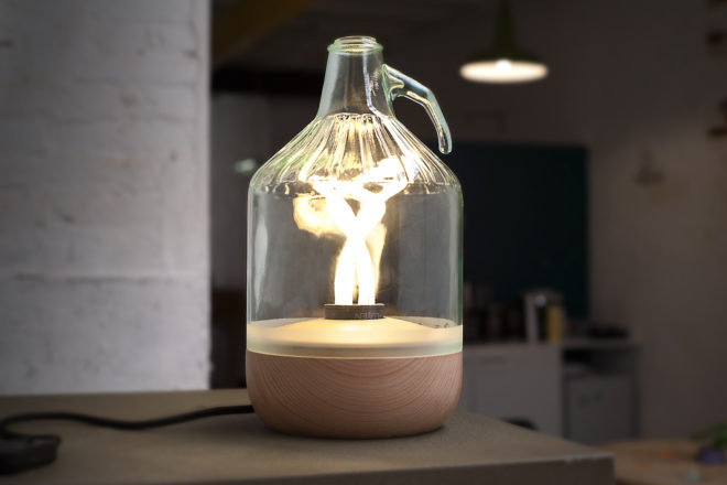 LaFlor Lamp, Dama Lamp, Lucirmás, Nutcreatives, upcycled glass bottle, glass bottles, PEFC, Plumen, green lighting, recyclable lighting, Dama Lamp by Lucirmás, LaFlor Lamp by Lucirmás