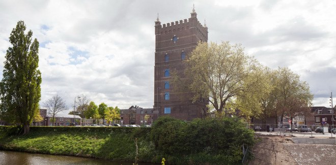 Den Bosch water tower transformation, ZECC Architecten, water tower, the Netherlands, historic building, office space, meeting space, green renovation, repurposed spaces