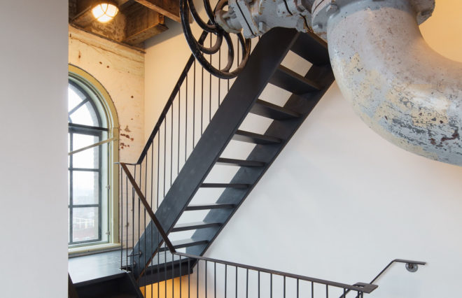 Den Bosch water tower transformation, ZECC Architecten, water tower, the Netherlands, historic building, office space, meeting space, green renovation, repurposed spaces