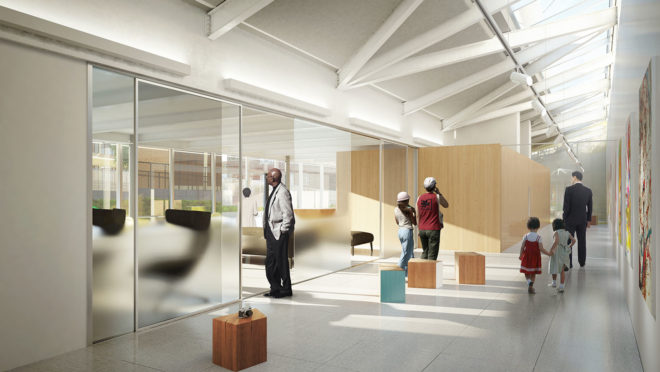 Denny Substation, Seattle, NBBJ, clean energy, substation, wind power, hydroelectric energy, renewable energy sources, green architecture, green infrastructure, Living Building Challenge, public walkway, communal space, floor-to-ceiling windows