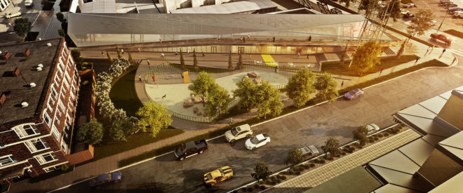 Denny Substation, Seattle, NBBJ, clean energy, substation, wind power, hydroelectric energy, renewable energy sources, green architecture, green infrastructure, Living Building Challenge, public walkway, communal space, floor-to-ceiling windows