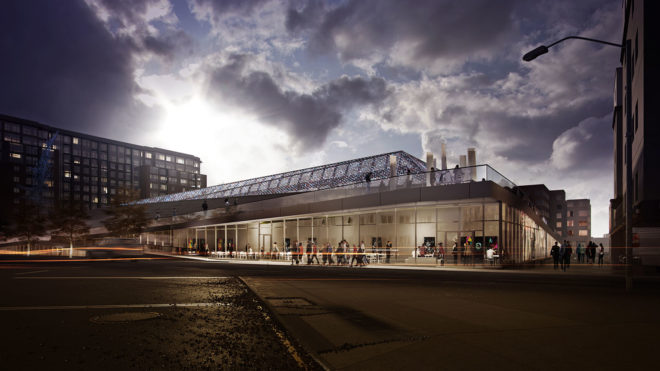 Denny Substation, Seattle, NBBJ, clean energy, substation, wind power, hydroelectric energy, renewable energy sources, green architecture, green infrastructure, Living Building Challenge, public walkway, communal space, floor-to-ceiling windows