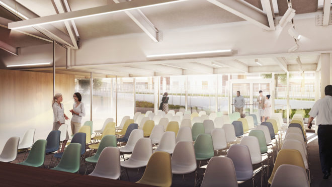 Denny Substation, Seattle, NBBJ, clean energy, substation, wind power, hydroelectric energy, renewable energy sources, green architecture, green infrastructure, Living Building Challenge, public walkway, communal space, floor-to-ceiling windows