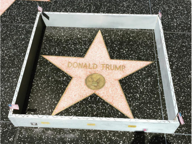 trump, donald trump, president, nominee, republican, hollywood, hollywood walk of fame, hollywood star, wall, build a wall, election, united states, america