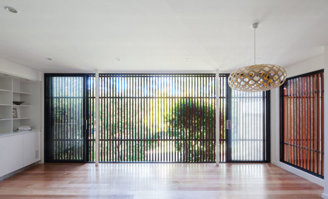 Escu House, Bijl Architecture, green renovation, Sydney, suburban house, green veranda, timber balustrades, natural light, pendant light, built-in furniture, green architecture