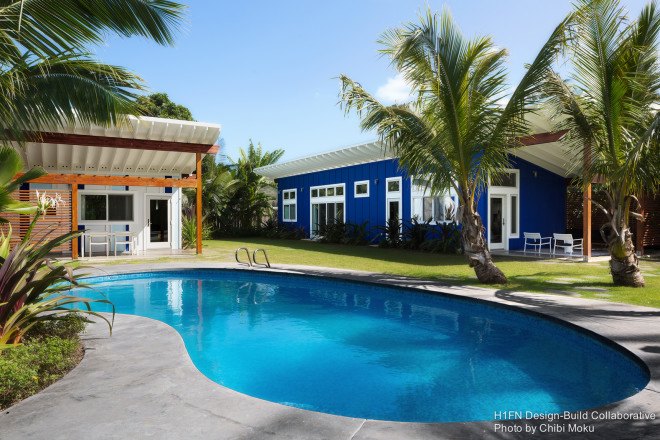 Hale Kilo I'a, Hale Kilo I'a by H-1 F+N Design-Build Collaborative, H-1 F+N Design-Build Collaborative, Chibi Moku, Hawaii, beach home, beach house, architecture, design, modern architecture, Hawaiian architecture, pool