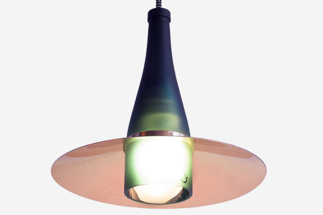 LaFlor Lamp, Dama Lamp, Lucirmás, Nutcreatives, upcycled glass bottle, glass bottles, PEFC, Plumen, green lighting, recyclable lighting, Dama Lamp by Lucirmás, LaFlor Lamp by Lucirmás