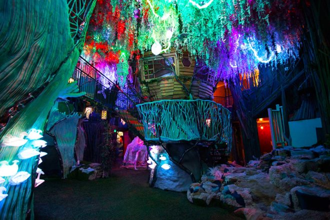 Meow Wolf, Game of Thrones creator, real life video game, The House of Eternal Return, immersive art, immersive space, glow in the dark, house, Santa Fe, recycled bowling alley
