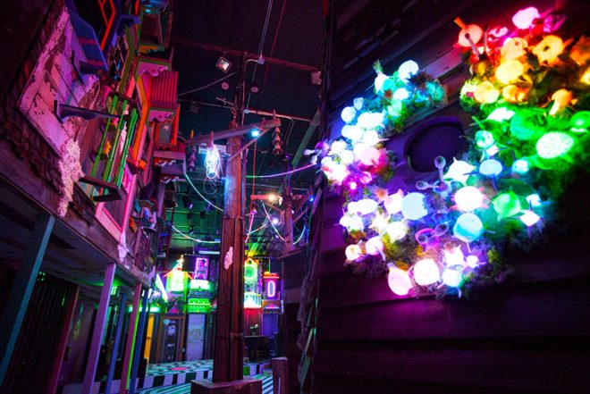 Meow Wolf, Game of Thrones creator, real life video game, The House of Eternal Return, immersive art, immersive space, glow in the dark, house, Santa Fe, recycled bowling alley