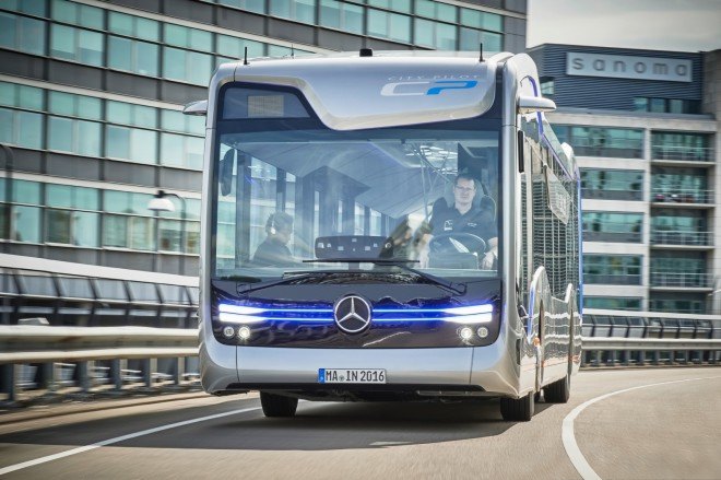 Mercedes-Benz, Mercedes-Benz Future Bus, Future Bus, CityPilot, Future Bus with CityPilot, self-driving bus, self-driving vehicle, autonomous driving, green car, green transportation