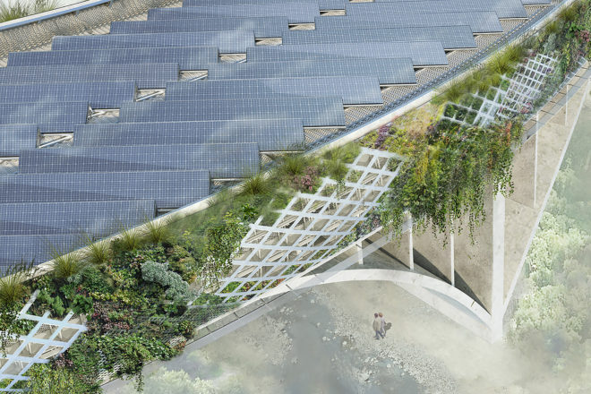 Michael Maltzan Architecture, Arup Los Angeles, Arroyo Seco Bridge, Arroyo Seco Bridge by Michael Maltzan Architecture, 134 Freeway, bridge, infrastructure, architecture, design, green freeway, green bridge, solar panels, rainwater collection, emissions, traffic, transportation