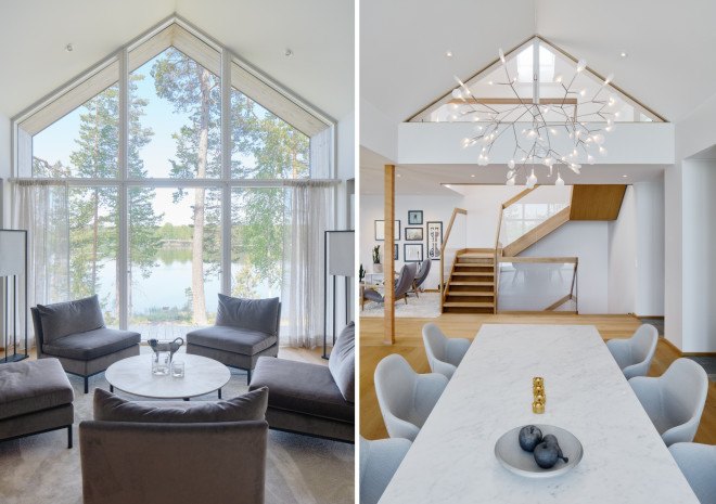 murman arkitekter, villa Sunnanö, Åke E:som Lindman, architecture, sweden, swedish architecture, lakeside house, lake house, waterside house, gable, wooden villa, swedish villa