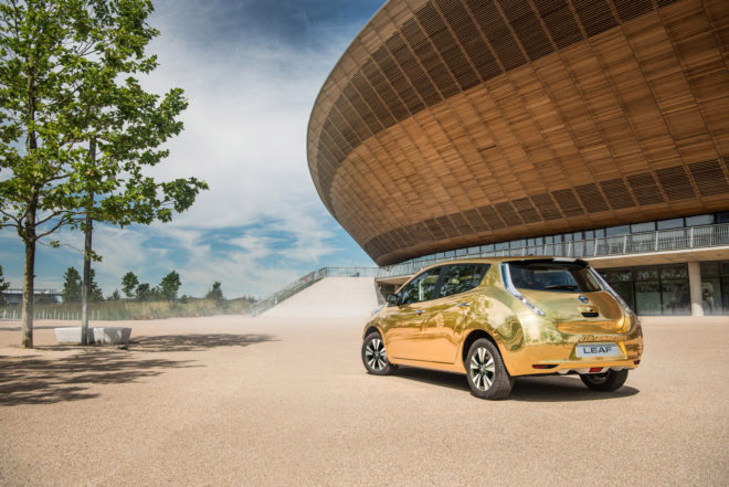 nissan leaf, gold nissan leaf, rio olympics, rio 2016, 2016 summer olympics, 2016 olympics, gold medal, 2016 rio gold medalist