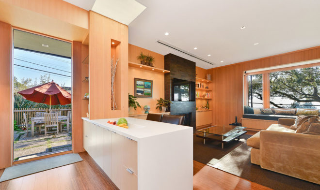 Glasshouse home maintenance, Glasshouse, mid-century house, green remodel, green renovation, Piedmont, LEED Platinum-certified house, LEED Platinum certification, recycled building materials, natural building materials, PV film, photovoltaic thin film, solar power, rainwater harvesting