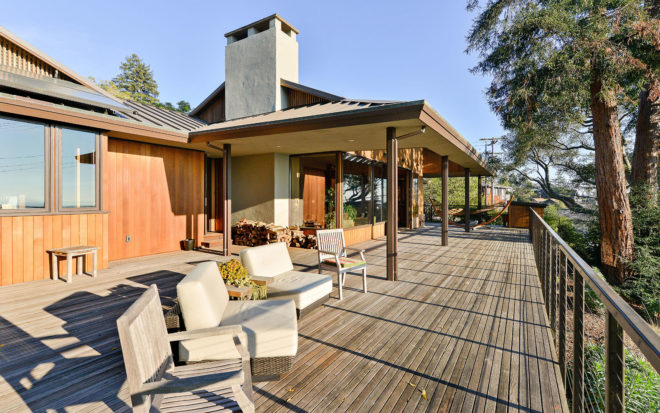 Glasshouse home maintenance, Glasshouse, mid-century house, green remodel, green renovation, Piedmont, LEED Platinum-certified house, LEED Platinum certification, recycled building materials, natural building materials, PV film, photovoltaic thin film, solar power, rainwater harvesting