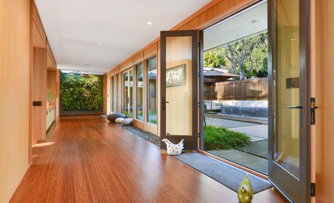 Glasshouse home maintenance, Glasshouse, mid-century house, green remodel, green renovation, Piedmont, LEED Platinum-certified house, LEED Platinum certification, recycled building materials, natural building materials, PV film, photovoltaic thin film, solar power, rainwater harvesting
