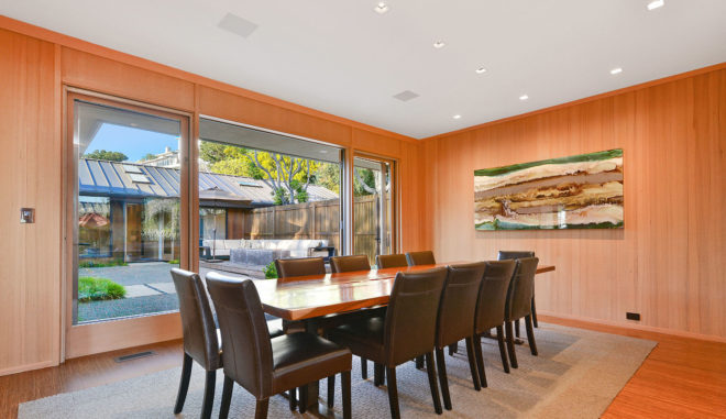 Glasshouse home maintenance, Glasshouse, mid-century house, green remodel, green renovation, Piedmont, LEED Platinum-certified house, LEED Platinum certification, recycled building materials, natural building materials, PV film, photovoltaic thin film, solar power, rainwater harvesting