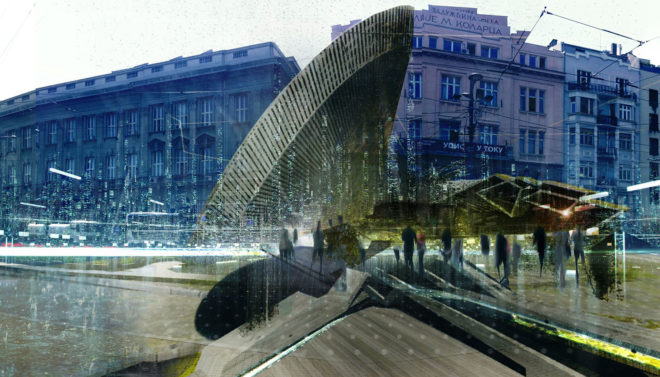 Piezo-Powered public transport, Belgrade, Piezoelectric Trolleybus Gardens, Margot Krasojevic, energy-efficient transport, piezoelectricity, piezoelectric cells, energy from movement, green infrastructure, green design