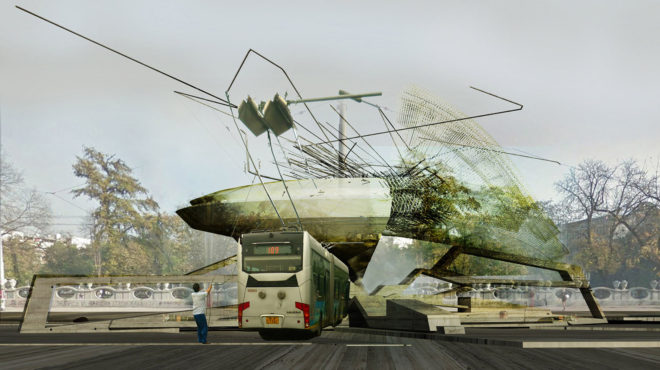 Piezo-Powered public transport, Belgrade, Piezoelectric Trolleybus Gardens, Margot Krasojevic, energy-efficient transport, piezoelectricity, piezoelectric cells, energy from movement, green infrastructure, green design