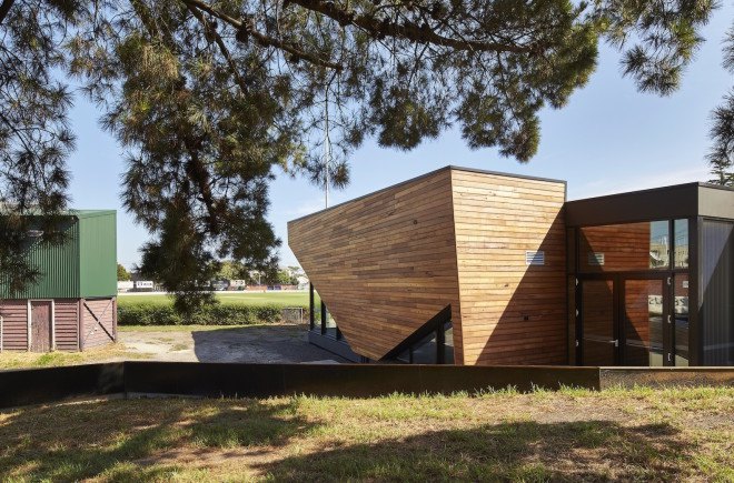 Port Melbourne Football Club Sporting and Community Facility by k20 architecture, Port Melbourne Football Club Sporting and Community Facility, Port Melbourne Football Club Sporting and Community Facility in Victoria, sustainable Victoria buildings, sustainably sourced timber architecture, eco-conscious design in Victoria