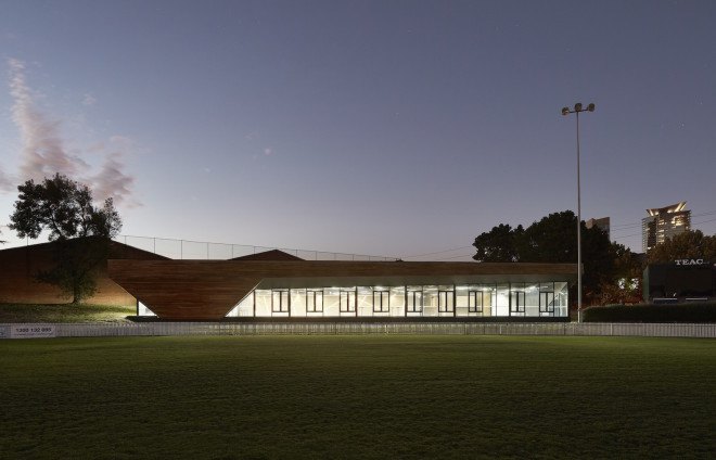 Port Melbourne Football Club Sporting and Community Facility by k20 architecture, Port Melbourne Football Club Sporting and Community Facility, Port Melbourne Football Club Sporting and Community Facility in Victoria, sustainable Victoria buildings, sustainably sourced timber architecture, eco-conscious design in Victoria