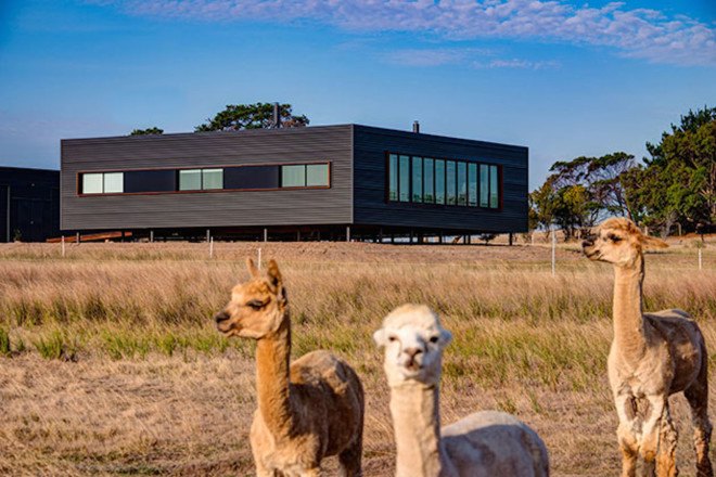 Prefab Farmhouse on French Island by Ecoliv, Prefab farmhouse by Ecoliv, prefab offgrid architecture, off-grid farmhouse in Australia