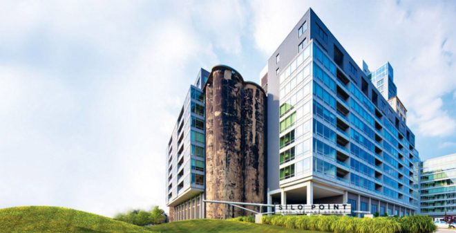 silo point baltimore, adaptive reuse silos, the silo in Copenhagen, Gruene Homestead Inn silo apartment, Christoph Kaiser silo home, HRTB Arkitekter AS silo, Sil(o)houette in Logten, Sil(o)houette by C. F. Møller Architects, House-In-A-Can, House-In-A-Can by Austin + Mergold