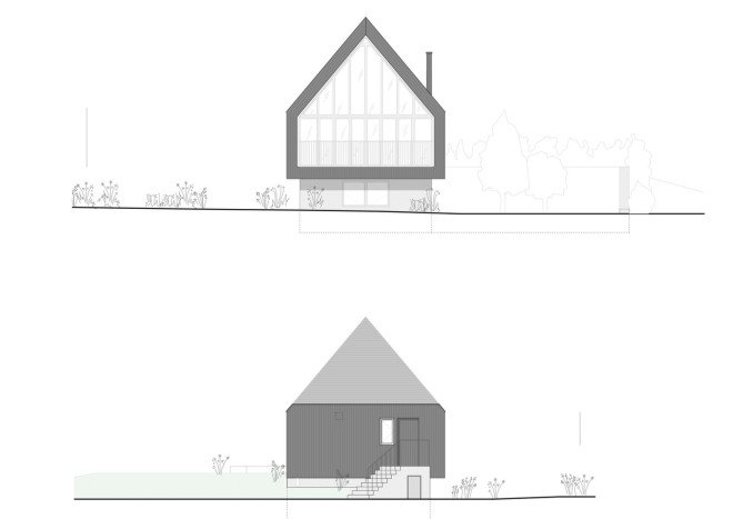 studio bark, black barn, barn, english home, english countryside, suffolk, gable, charred timber, passive house, off grid, net zero, sustainable house, self-sustaining, solar power