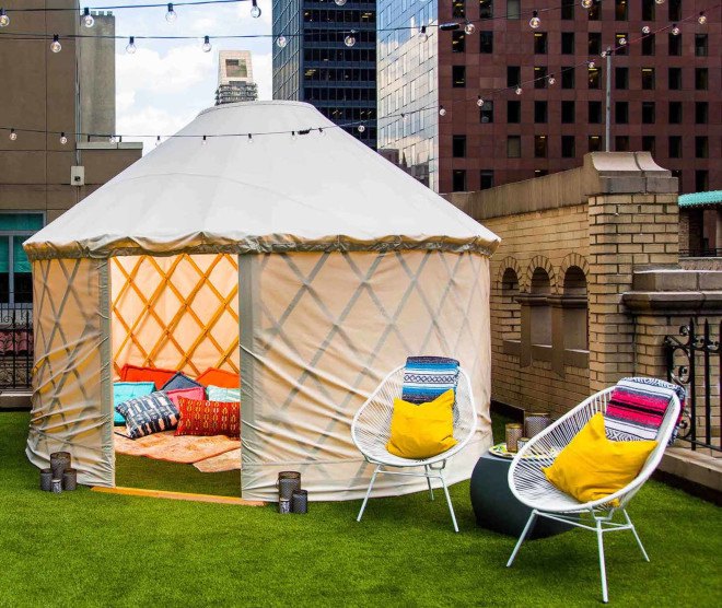 manhattan, glamping, w hotel, w new york, luxury hotel, luxury hotel suite, yurt, outdoor spaces