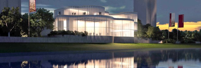 Piuarch, Ekaterinensky Congress Center, undulating congress center in Russia, congress center wrapped in brise-soleils, glass cultural complex in Russia
